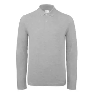 Image of B&C ID.001 Mens Long Sleeve Polo (2XL) (Taupe Grey)