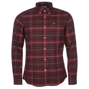 Image of Barbour Mens Kyeloch Tailored Shirt Winter Red Tartan Medium
