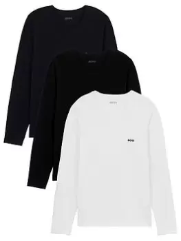 image of BOSS Bodywear Long Sleeve Lounge T-Shirts (3 Pack) - Multi Size M Men