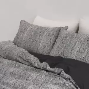 Image of Himeya In-Sync Super Kingsize Duvet Cover, Grey Pinstripe
