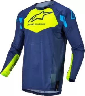 Image of Alpinestars Techstar Factory Motocross Jersey, blue-yellow, Size XL, blue-yellow, Size XL