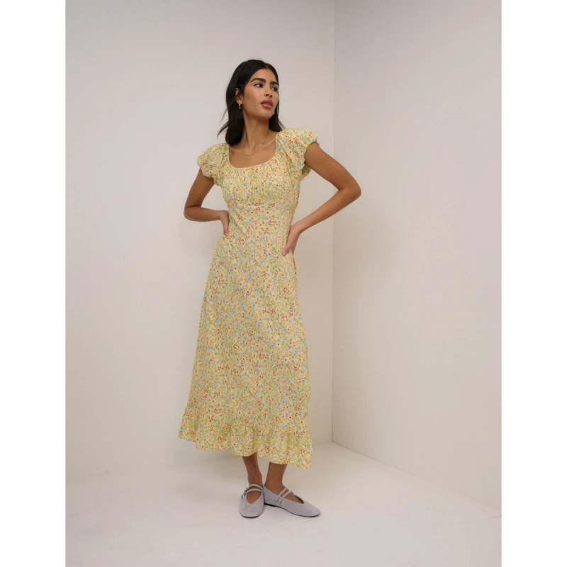 Image of Nobodys Child NC Jemima Midi Dress Yellow female 8 (XS)
