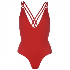 image of Firetrap Blackseal Eyelet Swimsuit - Red