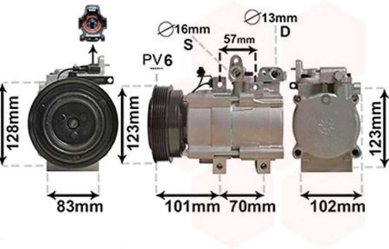 Image of VAN WEZEL Air conditioning compressor VAN WEZEL 8200K219