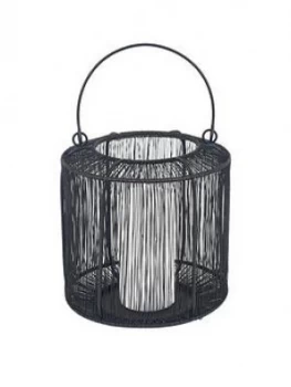 image of Pacific Lifestyle Matt Black Mesh Metal Round Lantern