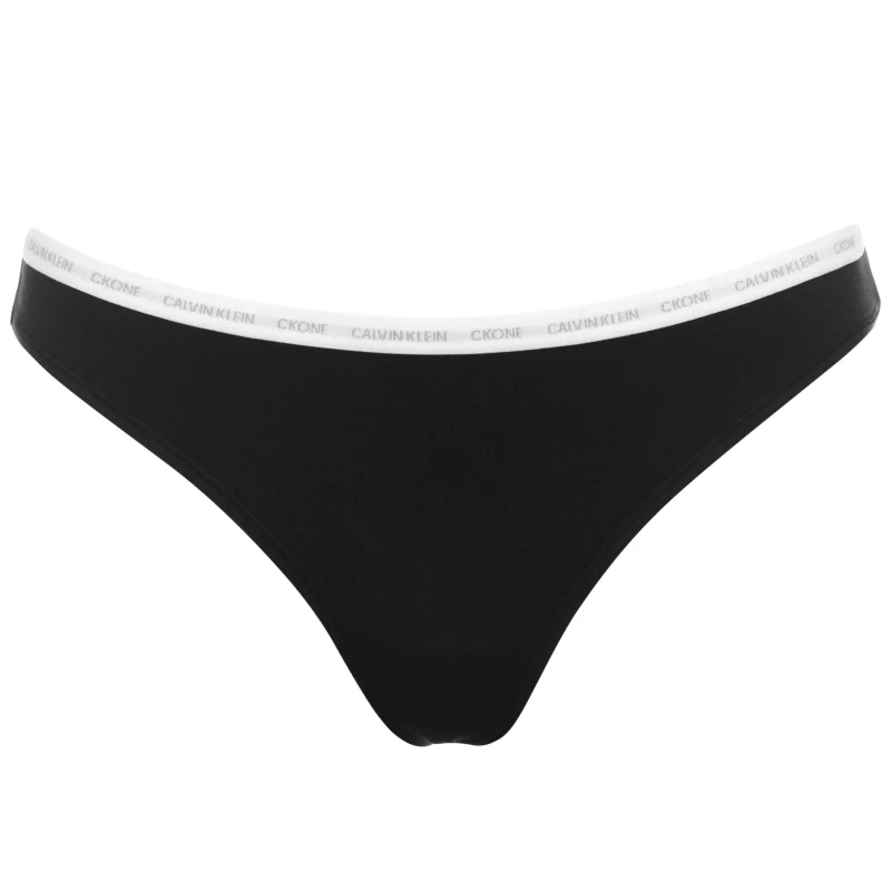 Image of Calvin Klein 2 Pack CK One Cotton Thong - Black 12