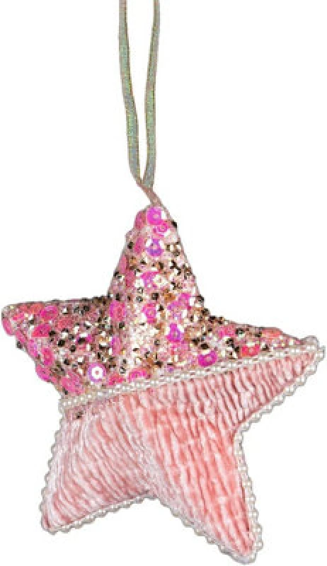 Image of Shatchi 12cm Star Baby Pink - Christmas Hanging Decoration Pink