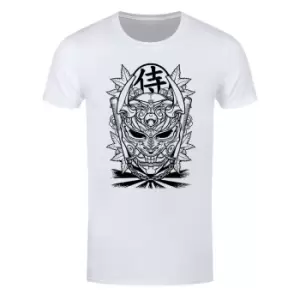 image of Unorthodox Collective Mens Ashigaru Mask T-Shirt (M) (White/Black)