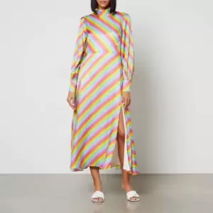 Image of Olivia Rubin Nessie Printed Satin Midi Dress - UK 12