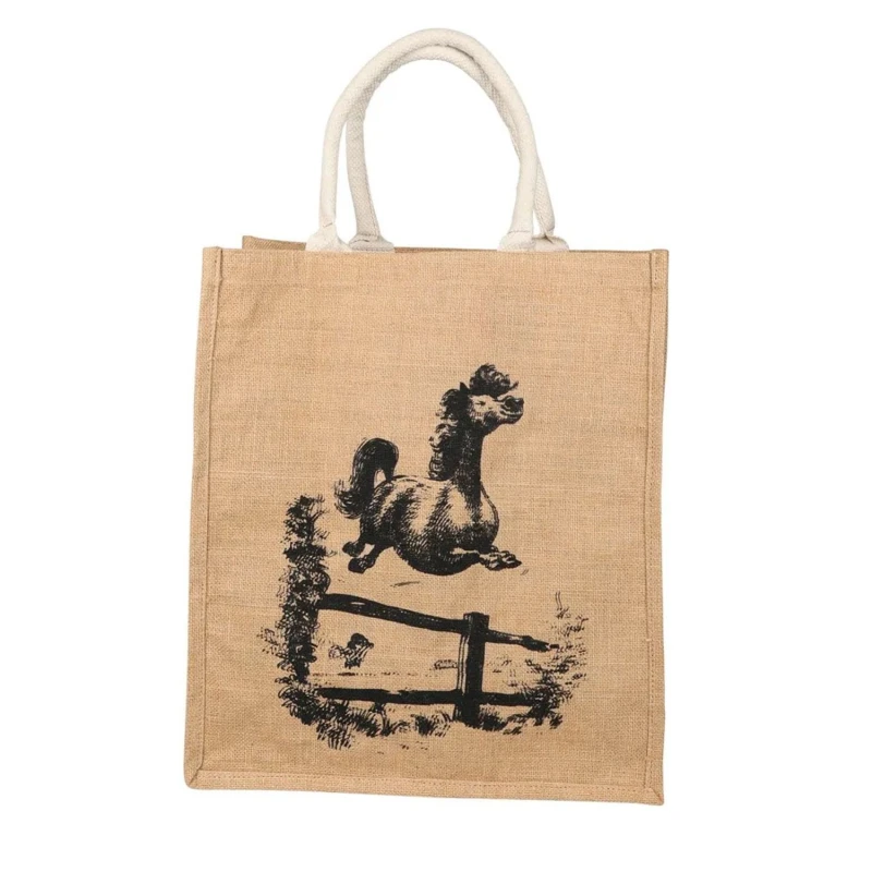 Image of Hy Womens Thelwell Collection Hessian Bottle Bag in Natural Natural Female One Size