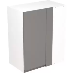 Image of Kitchen Kit Flatpack J-Pull Kitchen Cabinet Wall Blind Corner Unit Super Gloss 600mm in Dust Grey MFC