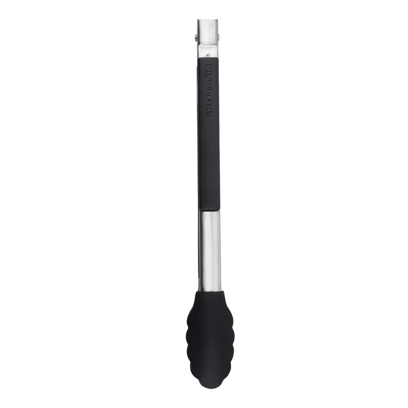Image of KitchenAid Silicone-Tipped Side-Locking Tongs, 30cm Black
