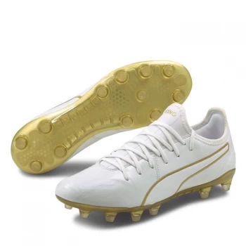 Puma King Pro FG Football Boots - White/TeamGold