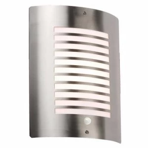 image of KnightsBridge 40W IP44 Edison Screw E27 Decorative Stainless Steel Outdoor Wall Light with PIR