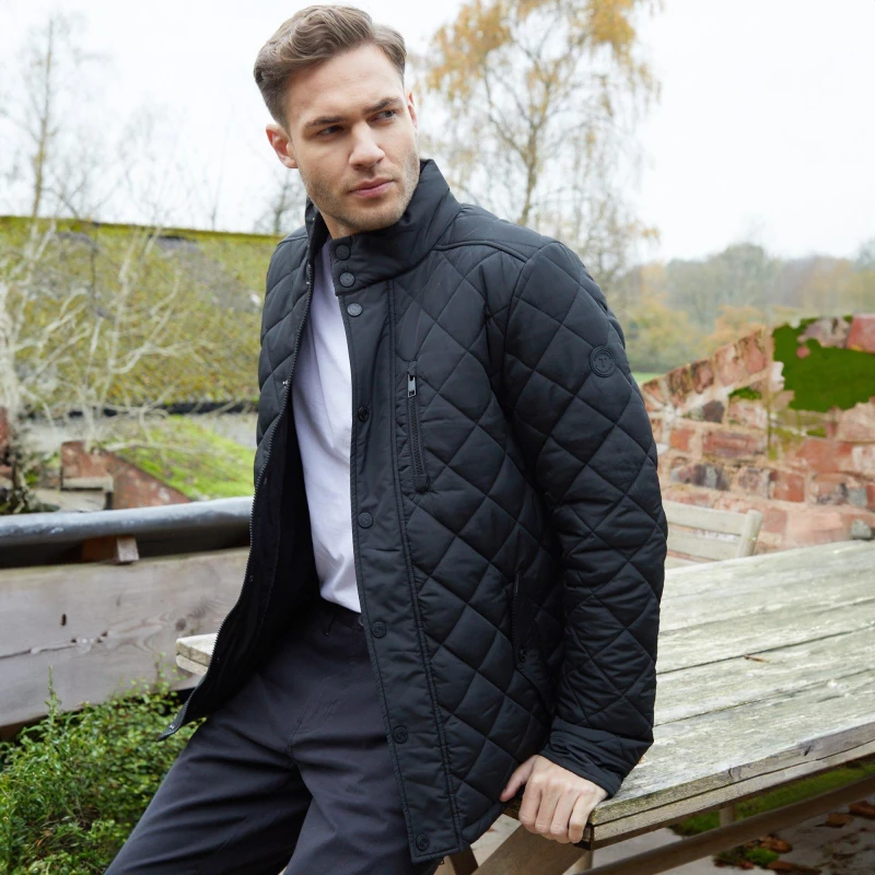 Image of Threadbare Funnel Neck Diamond Quilted Jacket - Black L