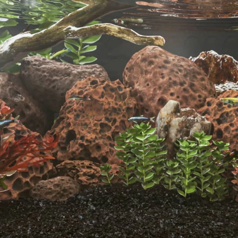 Image of vidaXL Volcanic Rocks 25 kg Red 10-30 cm, Red 3217187