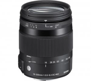 Image of Sigma 18-200 mm f/3.5-6.3 DC Macro OS HSM C Telephoto Zoom Lens for Canon