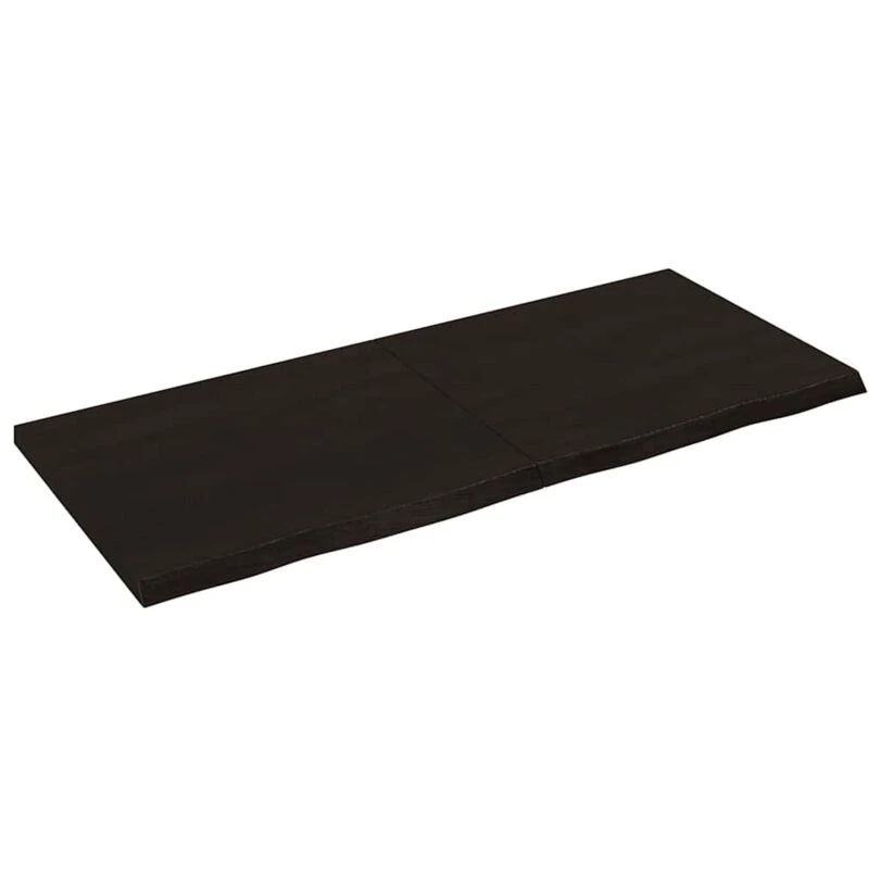 Image of Vidaxl Table Top Dark Brown 140X60X(2-4) Cm Treated Solid Wood Oak, Brown 3156444