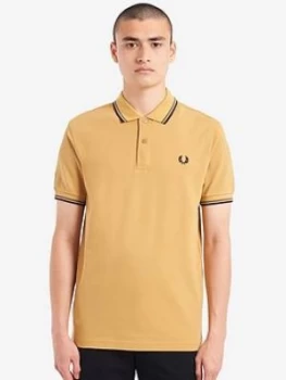 image of Fred Perry Twin Tipped Polo Shirt - Gold Size M Men