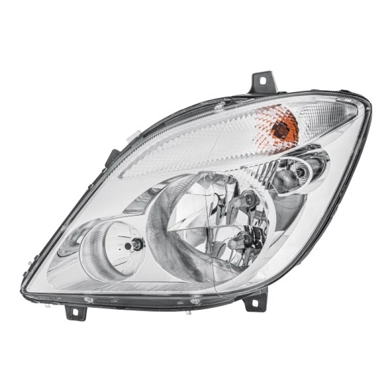 Image of HELLA 1EB 247 012-051 Headlights H7/H7/H7, Left, with motor for headlamp levelling, Halogen Headlight (259)