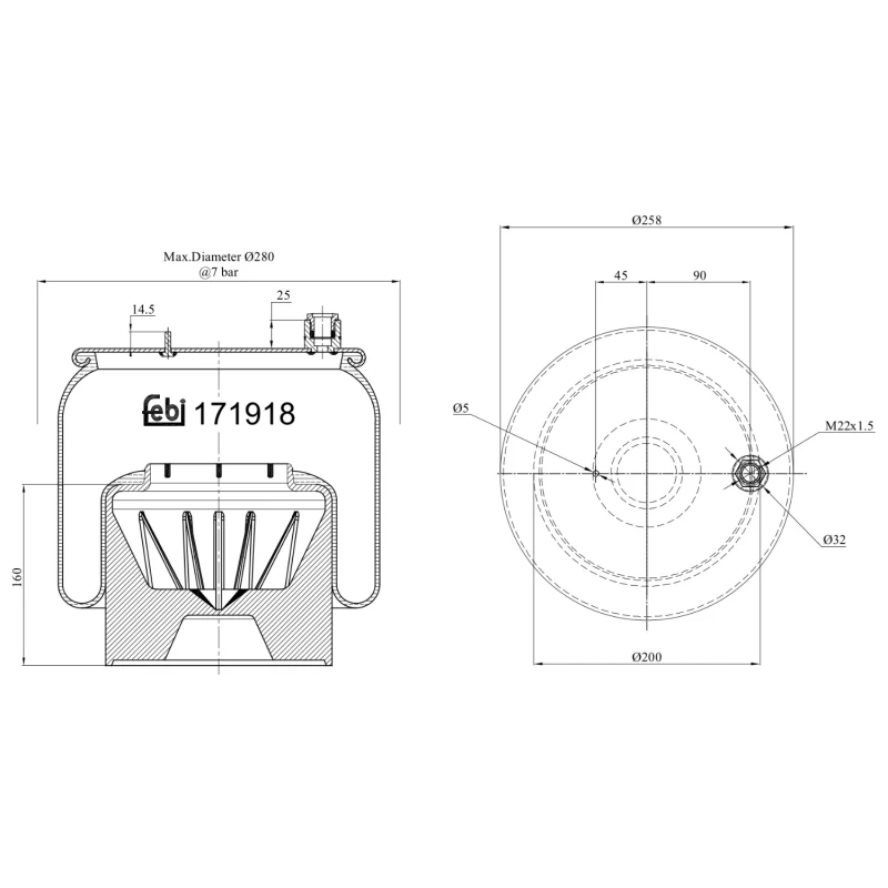 Image of FEBI BILSTEIN 171918 Boot, air suspension Rear Axle Boot,air suspension (324)