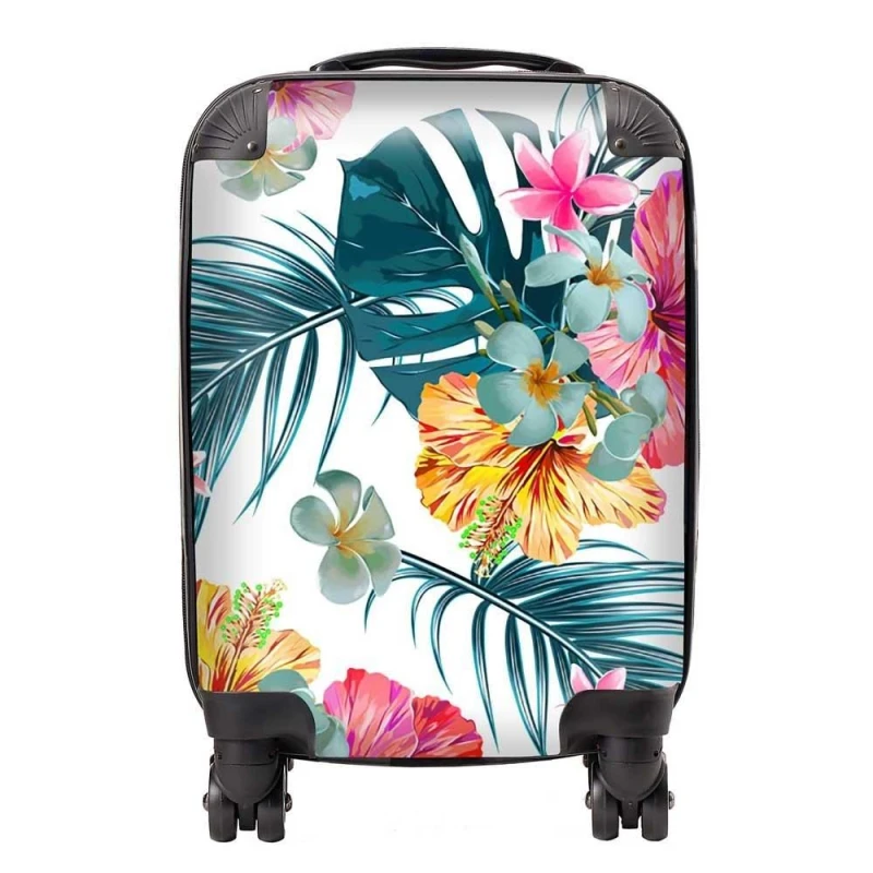 Image of Warren Reed - Designer Spring Summer Flowers Suitcase in Green Size: Large Green Unisex Large