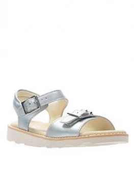 Image of Clarks Crown Bloom Girls Sandal, Silver, Size 1 Older