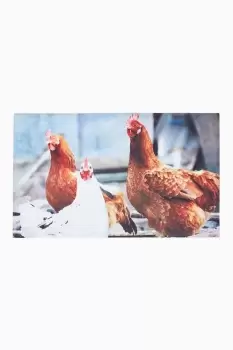 Image of Recycled Rubber Printed Chickens Doormat