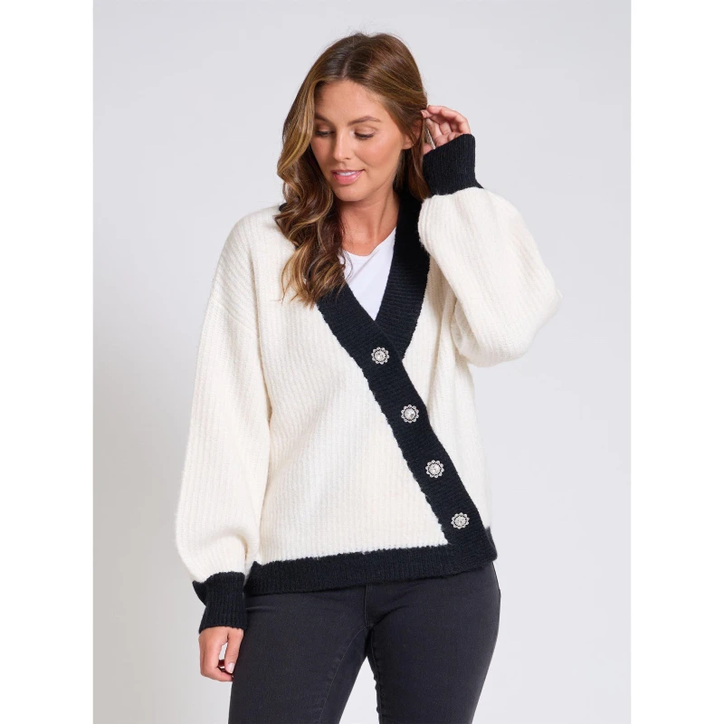 Image of Be You Asymmetrical Button up Cardigan - White White 8 - 10