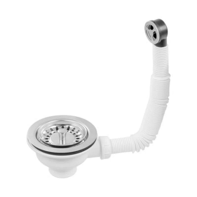 Image of Mcalpine 1.5" Universal Basket Strainer Waste And Overflow System In Durable Stainless Steel