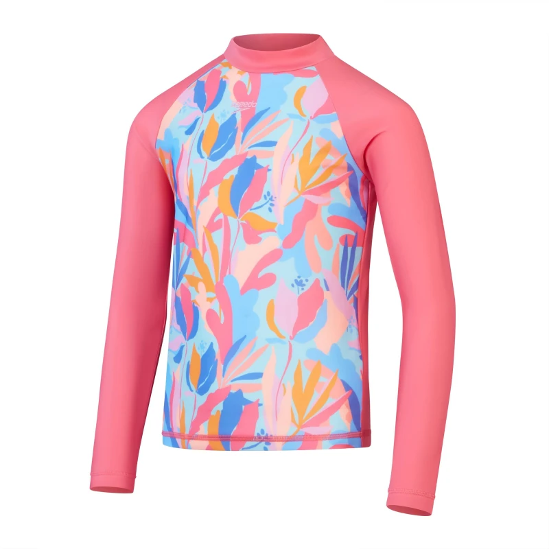 Image of Speedo Ls Prt RshTp - Pink Pink 5 - 6 Years