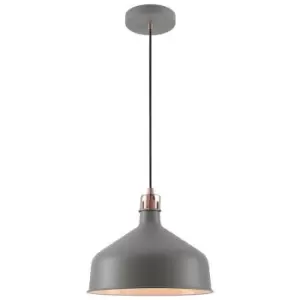 Image of Medium Ceiling Dome Pendant, 1 x E27, Sand Grey, Copper, White - Luminosa Lighting