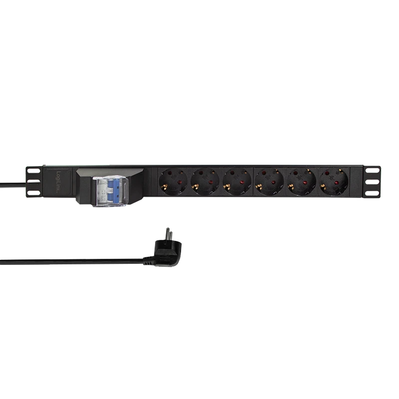 Image of LogiLink 19" PDU 6 x CEE 7/3 socket. with 2 pole circuit breaker
