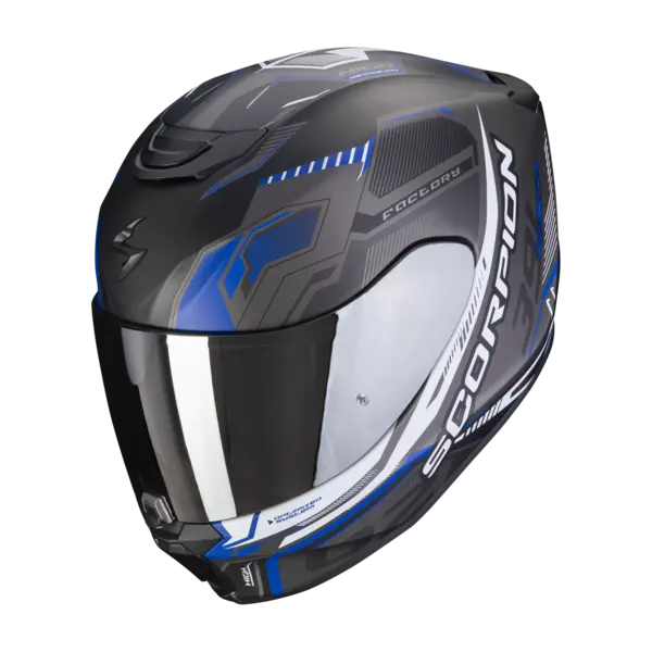 Scorpion Exo-391 Haut Matt Black-Silver-Blue Full Face Helmet S