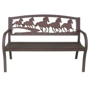 image of Gardeco Cast Iron Wild Horses Bench