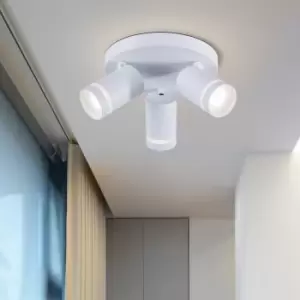 Image of Harper Living - 3 Light Black Ceiling Spotlight with Adjustable Cylinder Bulb Holders