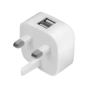 image of LogiLink USB Wall Charger, 2port, 2x USB-AF, 10.5W, UK version, white