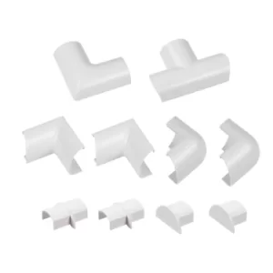 image of D-Line Mini Decorative Trunking Clip Over 10 Piece Accessory Multipack 30mm x 15mm White