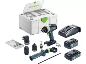 image of Festool TPC18/45,0/4,0I-Set/XL 18V 4Ah 5Ah BL Percussion Drill Kit