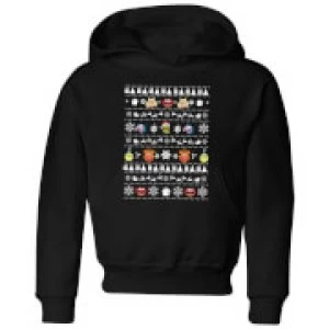 image of Muppets Pattern Kids Christmas Hoodie - Black - 9-10 Years