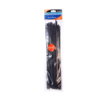 40052 50 Piece 4.8mm x 350mm Black Cable Ties - Bluespot