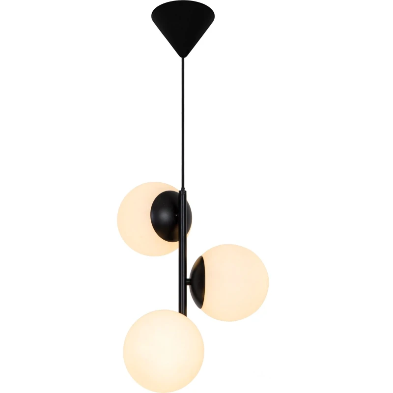 Image of Nordlux Lilly Indoor Pendant Light Black Metal E14 Hand Blown Glass - Mains Powered, IP20 Black Unisex