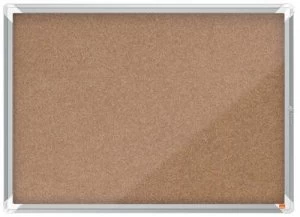 image of Nobo Premium Plus Cork Lockable Notice Board 8xA4