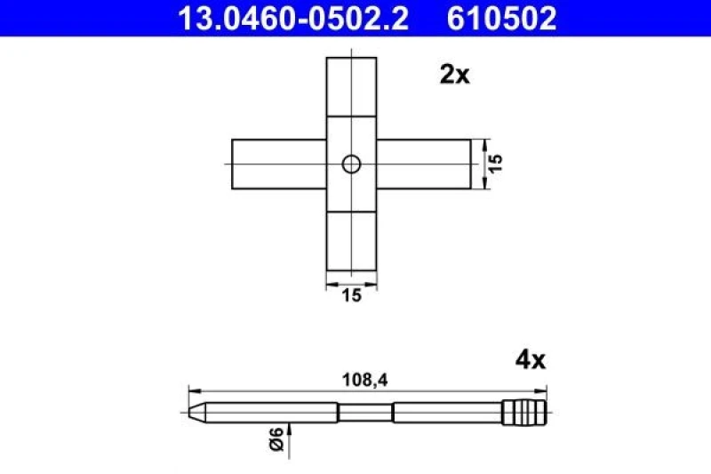 Image of Brake pad fitting kit ATE 13.0460-0502.2