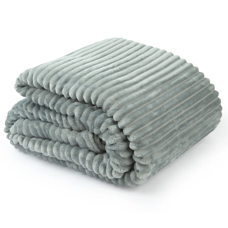 Image of Emma Barclay Throw Flannel Fleece Blanket Soft Dakota Silver unisex 140x180cm