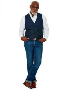 Joe Browns Confidently Cool Waistcoat, Blue, Size 42, Men