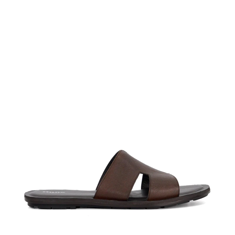 Image of Dune London Dune London Men 'Itos' Leather Sandals in Brown Size: 7 Brown 7 Male 5050808668617