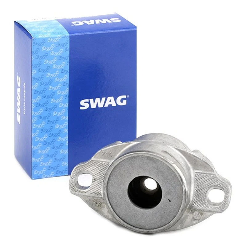 Image of SWAG 62 93 0030 Top strut mount Rear Axle, without ball bearing Aluminium, Elastomer Suspension Strut Support Bearing (1180)