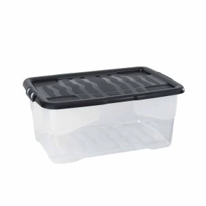 image of Strata Curve Plastic Storage Box 42 Litres Pack of 4, Clear