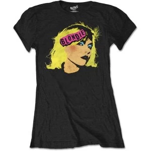 Image of Blondie - Punk Logo Womens Small T-Shirt - Black